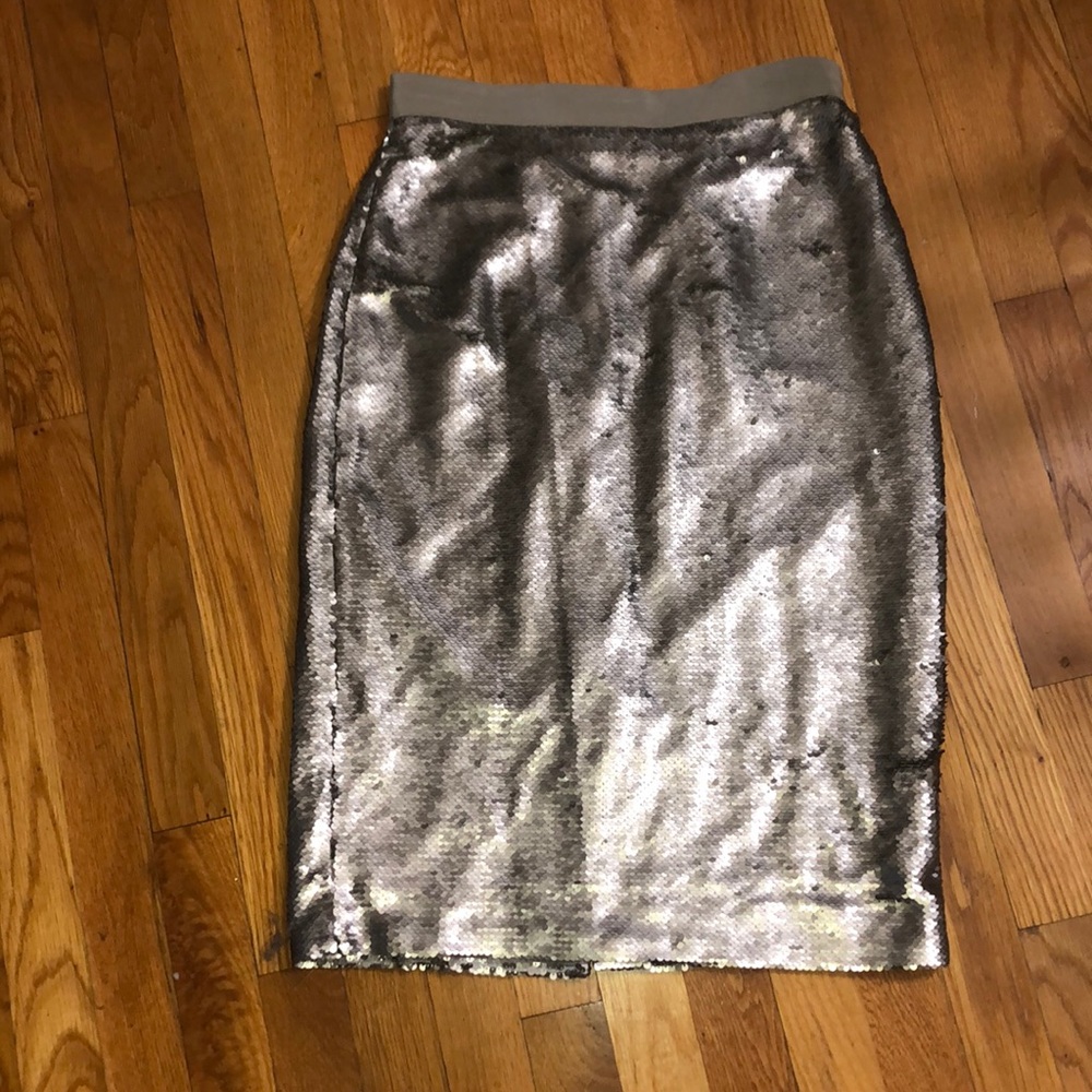 Banana Republic Silver Pencil Skirt